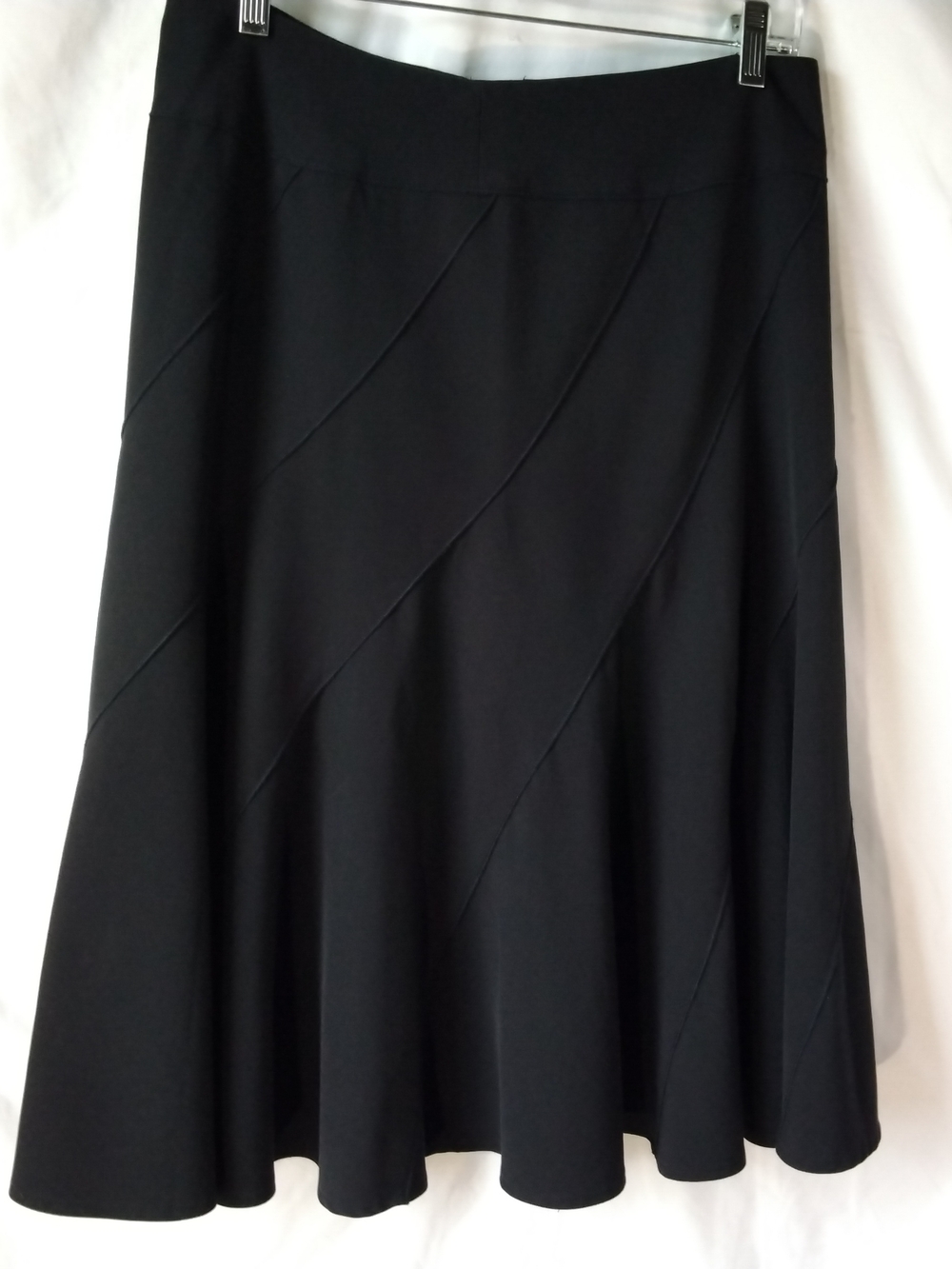 Larry Levine Black A-Line Panel Skirt